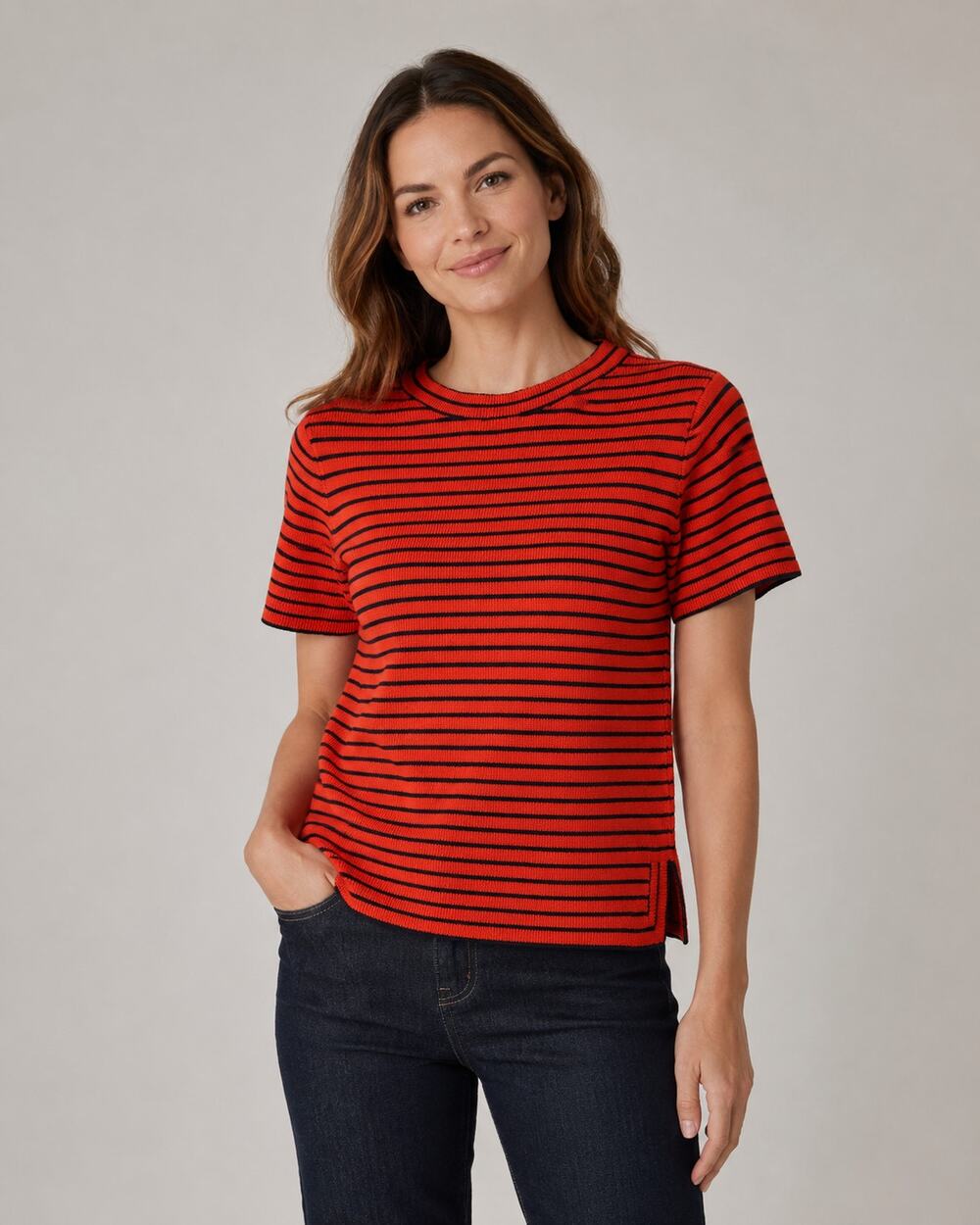 Vintage Saks Fifth Avenue Wool Striped Knit Top Don Sayres Size 12 Made USA